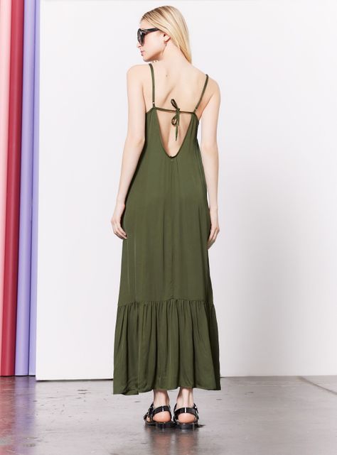 Vestido Largo Satinado con Basta Vuelo-5