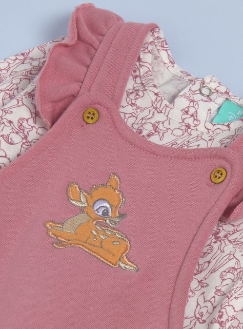 Conjunto Bebé Jardinera y Polera Bambi con Bordado Disney-2