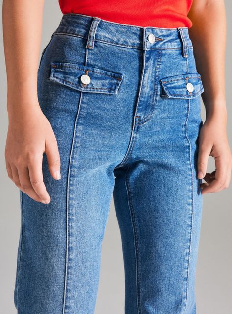 Jeans Kick Flare Bolsillos Delanteros 01-2