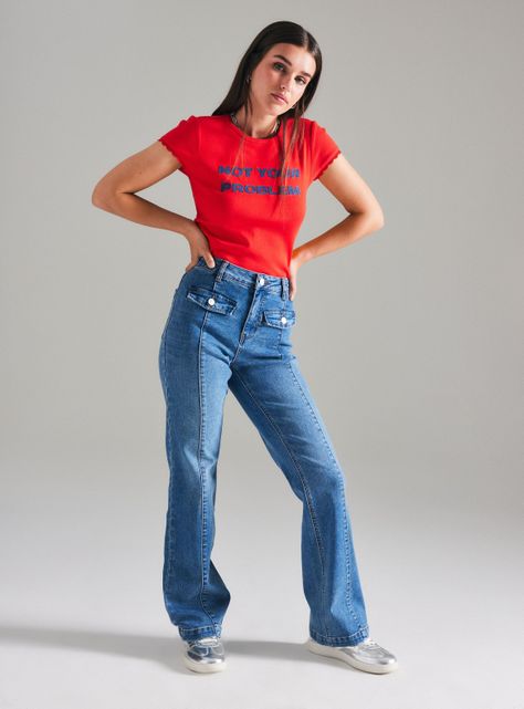 Jeans Kick Flare Bolsillos Delanteros 01-4
