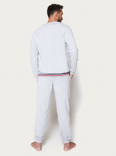 Pijama Largo Algodón French Gris-1