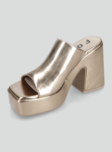 Sandalia de Taco Alto Slip On Textura Croco Mujer-2