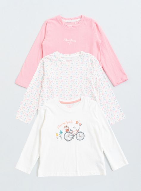 Tripack Poleras Cuello Redondo Niña-0
