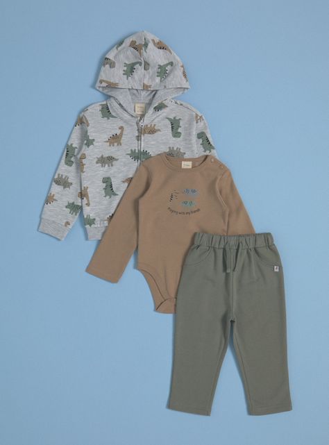 Conjunto de 3 Piezas; Polerón, Body y Jogger-1