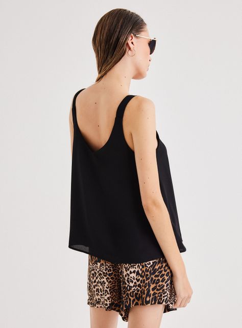 Blusa Básica Tirante Ancho en Contraste-1