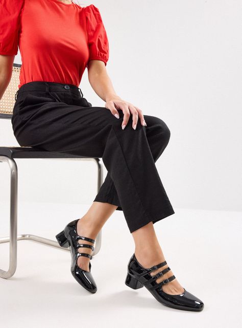 Zapato Casual Mary Jane Efecto Charol Mujer-0