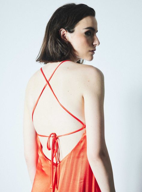 Vestido Escote Triángulo y Pabilos-5