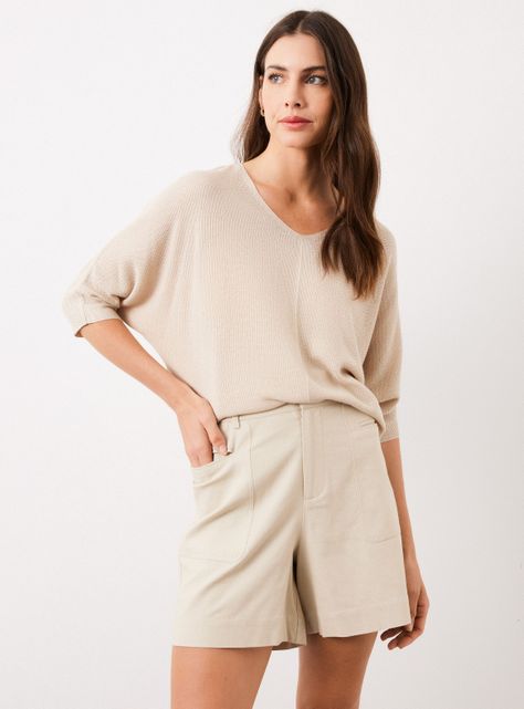 Sweater Tipo Poncho Delgado-0