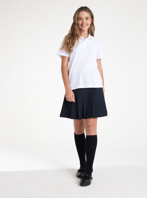 Polera Piqué Manga Corta Blanca-3