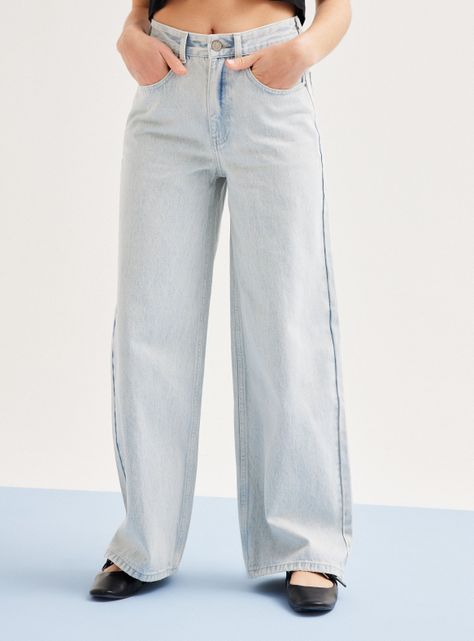 Jeans Fit Puddle Anchos y Tiro Bajo-0