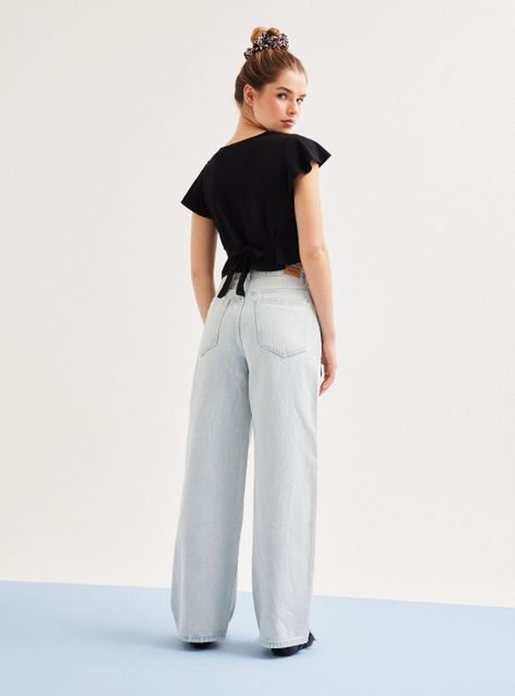 Jeans Fit Puddle Anchos y Tiro Bajo-5
