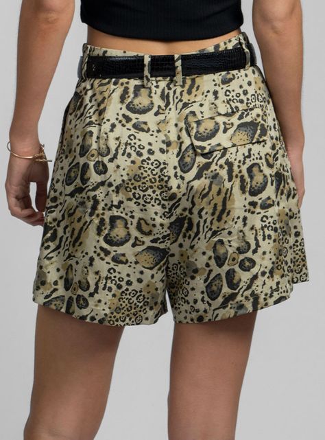 Short Amelie Lino Animal Print Beige-1