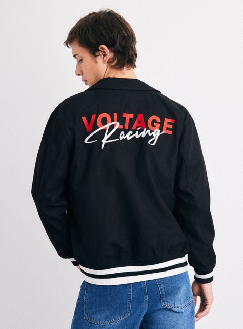 Chaqueta Bomber Suede Bordado-1