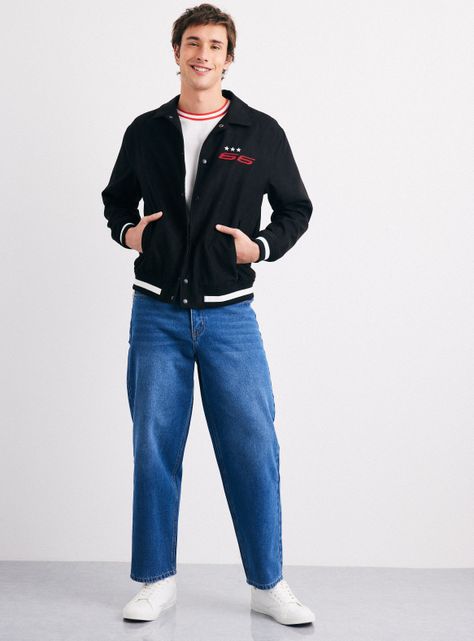 Chaqueta Bomber Suede Bordado-4