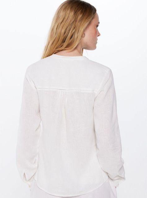 Blusa Fluida Lace Insertado con Lino-1
