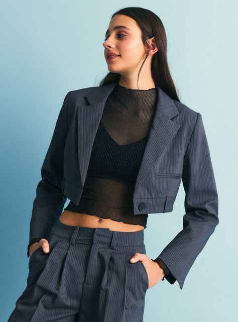 Blazer Crop  Tipo Sastreto-0