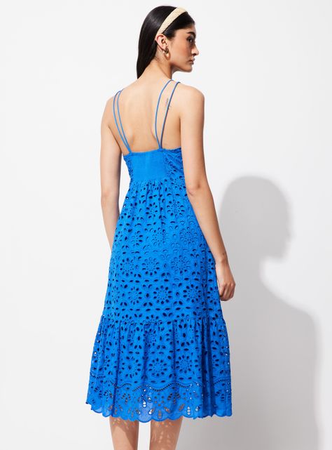 Vestido Largo Bordado con Forro y Amarra en Escote-1