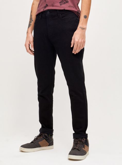 Jeans Casual Skinny Fit Negro-0