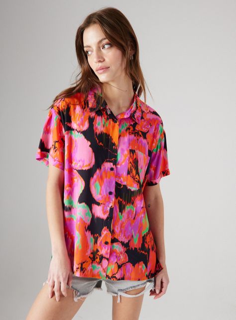 Blusa Guayabera Manga Corta Estampado-0