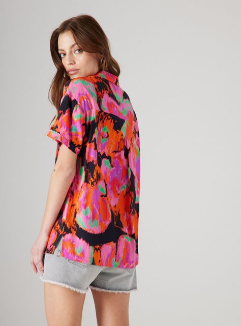 Blusa Guayabera Manga Corta Estampado-1
