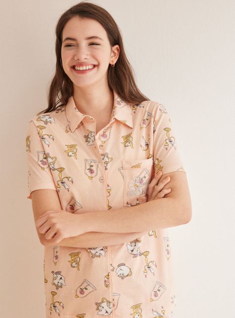 Pijama Camisero Algodón Disney Bella y Bestia-2