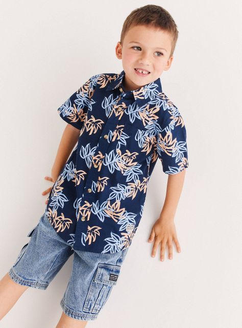 Camisa de Vestir Poplin Estampado Tropical-0