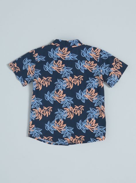 Camisa de Vestir Poplin Estampado Tropical-3