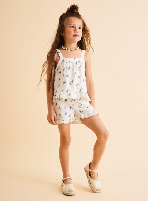 Short Estampado con Lurex y Vuelitos-0