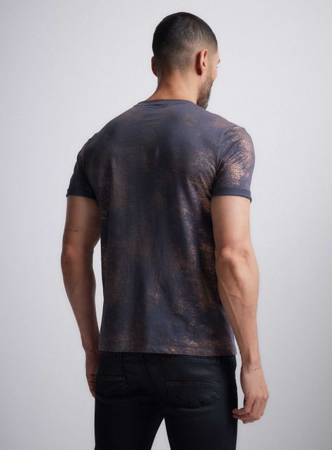 Polera Full Estampado Metalizado Cobre-1