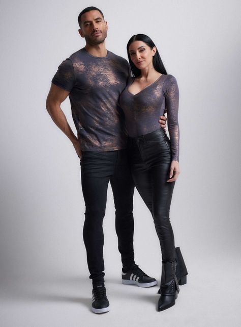 Polera Full Estampado Metalizado Cobre-4