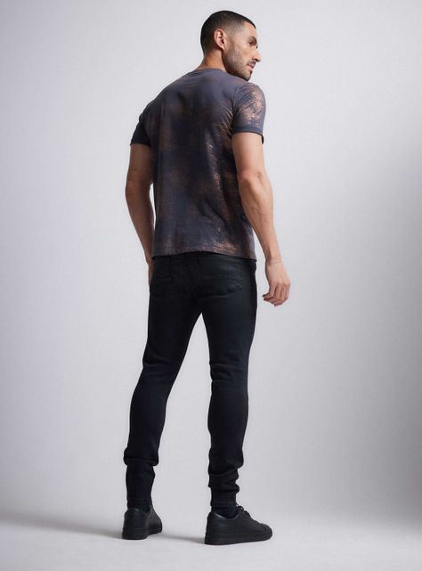 Polera Full Estampado Metalizado Cobre-5