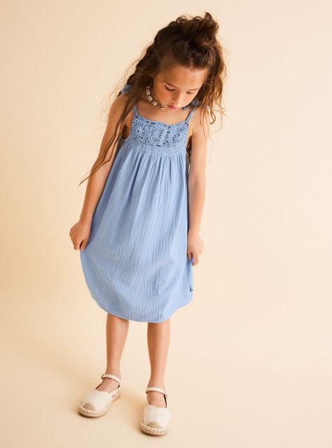 Vestido Muselina con Crochet-0