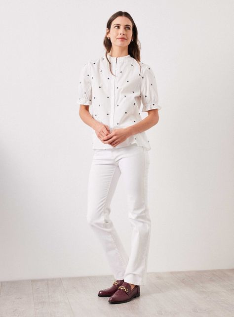 Blusa Bordada con Manga Globo-4