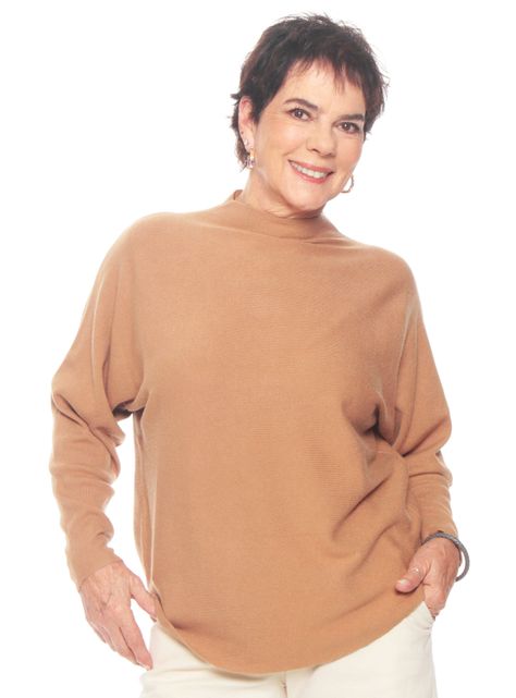 Sweater Con Cuello Manga Larga Sólido-0