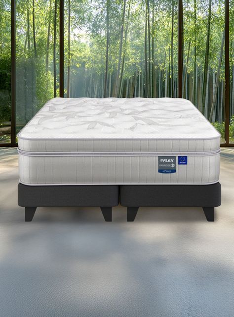 Cama Europea Paradise Súper King + Respaldo Design Gris-5
