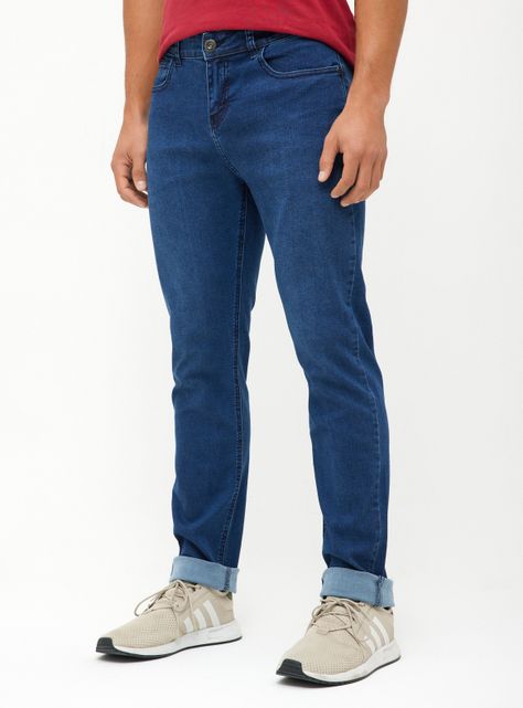 Jeans Liso con Cierre Focalizado-0
