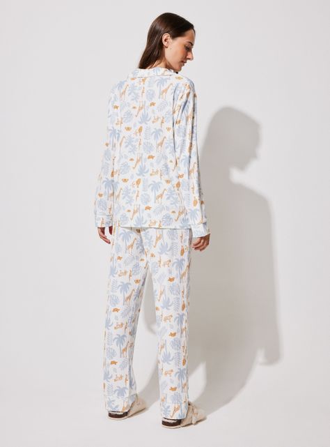 Pijama Camisero Full Print Tela Rib-5