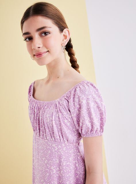 Vestido Manga Globo, Estampado-1