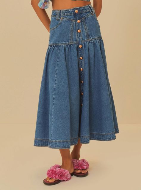 Falda Larga de Jeans-0