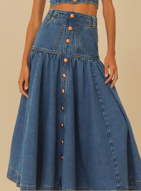 Falda Larga de Jeans-1