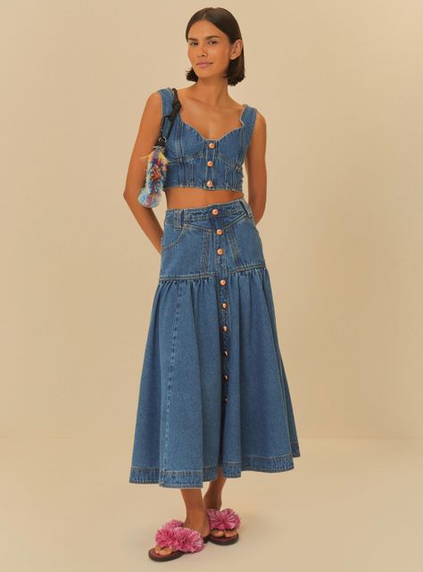 Falda Larga de Jeans-3