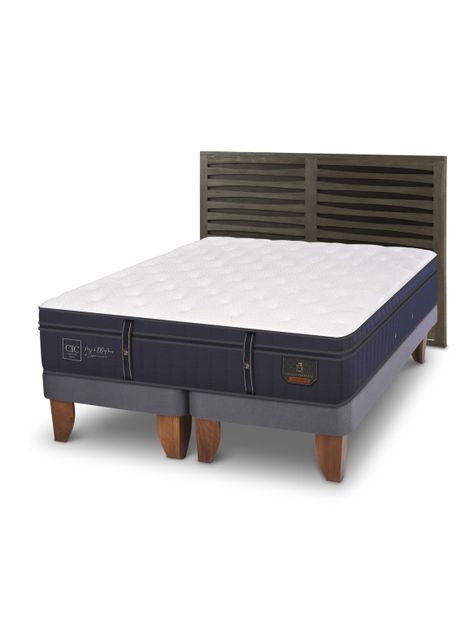 Cama Europea Grand Premium 2 Plazas Base Dividida + Respaldo Rhone-0