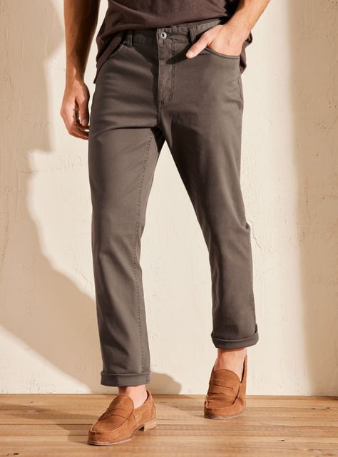 Pantalon 5 Bolsillos Slim con Spandex Colores Moda-0