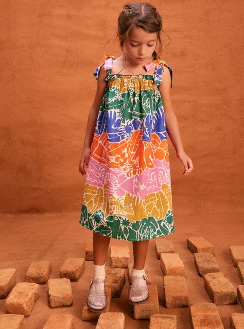 Vestido Niña Color Block Arcoíris-2