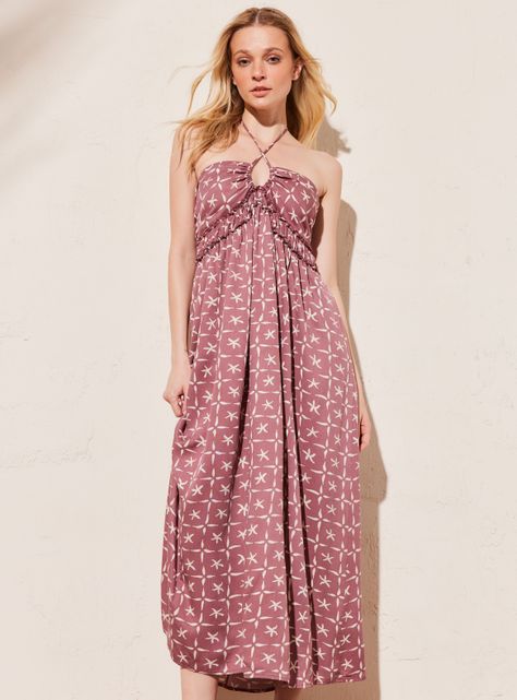 Vestido Largo Halter Estampado-0