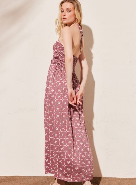 Vestido Largo Halter Estampado-1