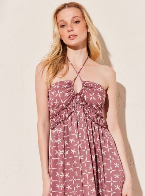 Vestido Largo Halter Estampado-2