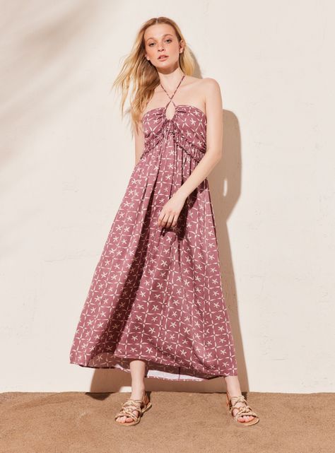 Vestido Largo Halter Estampado-4