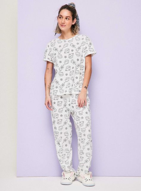Pijama Manga Corta de Jersey Full Print-4