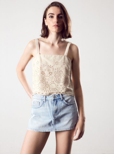 Falda Short Cierre Metálico-0